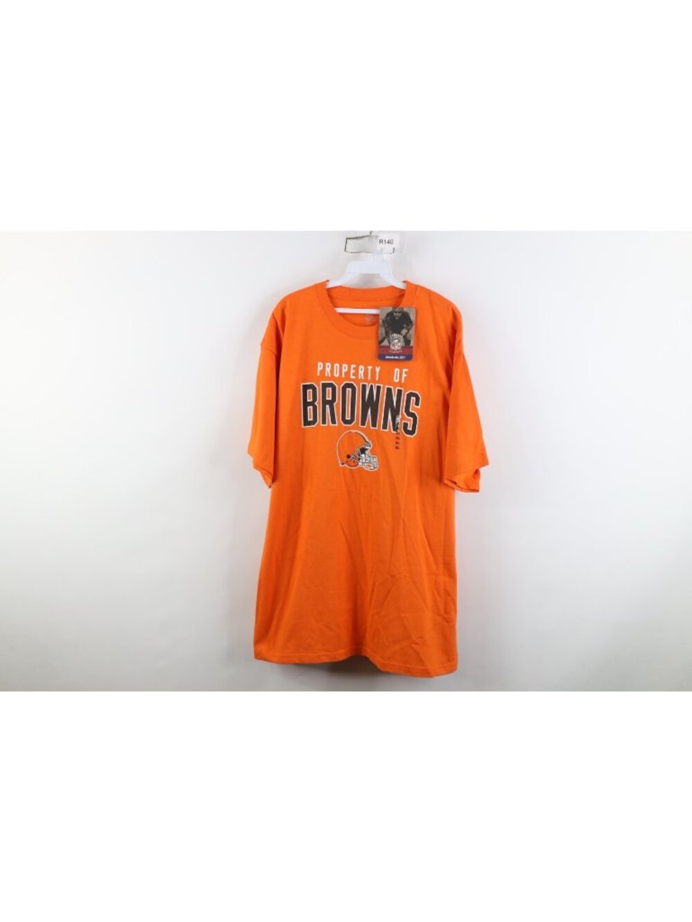 Deadstock Vtg Reebok Mens XL Spell Out Cleveland Browns Football T-Shirt Orange